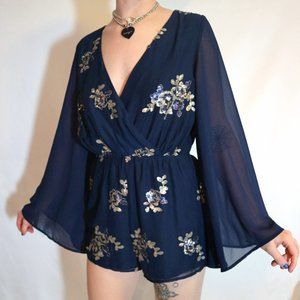Tobi Sequined and Embroidered Romper